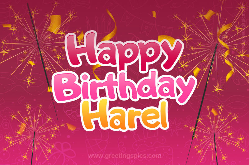 Happy Birthday Harel Image with sparklers