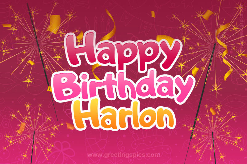 Happy Birthday Harlon Image with sparklers