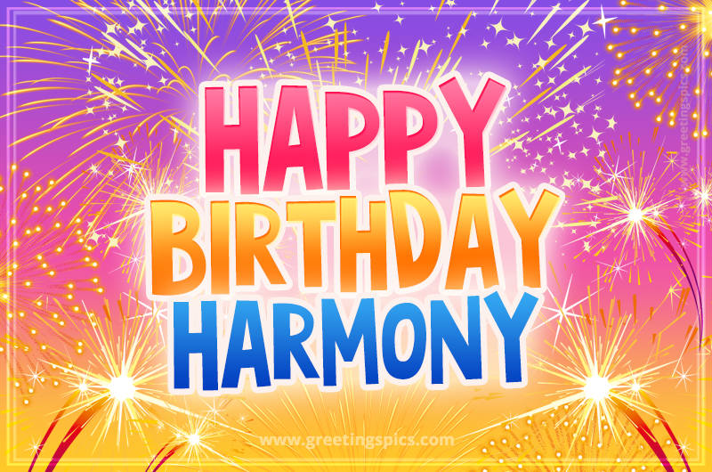 Happy Birthday Harmony Picture with fireworks