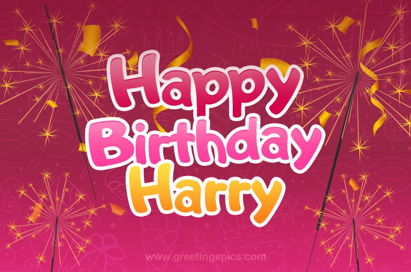 Happy Birthday Harry Image with sparklers