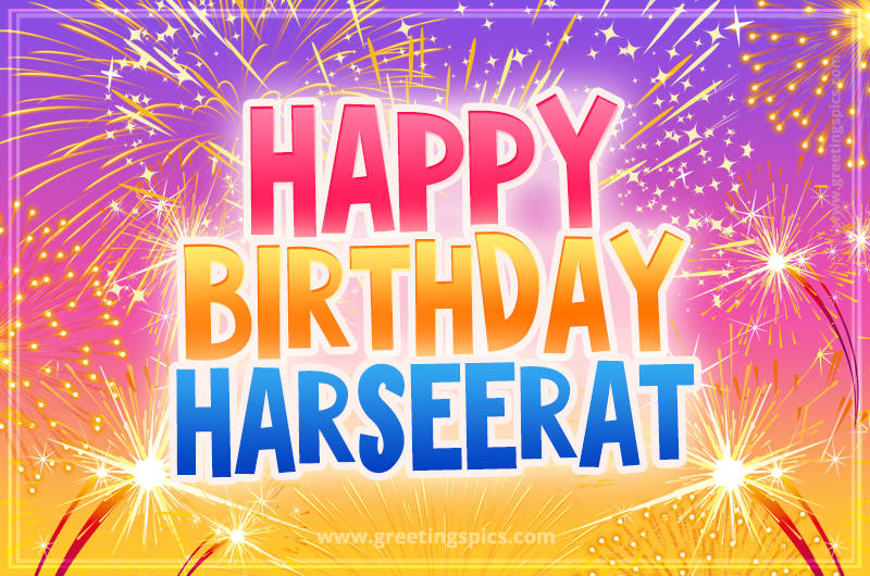 Happy Birthday Harseerat Picture with fireworks