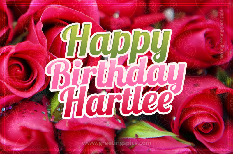 Happy Birthday Hartlee beautiful Image with red roses