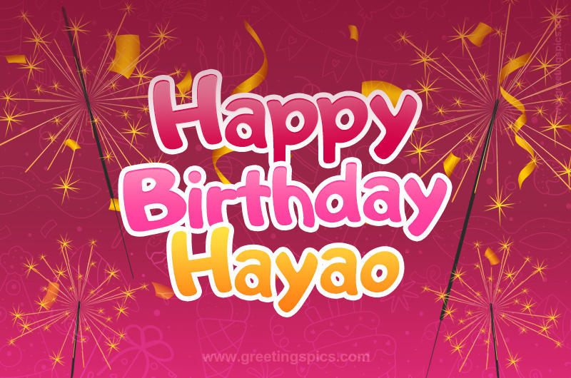 Happy Birthday Hayao Image with sparklers