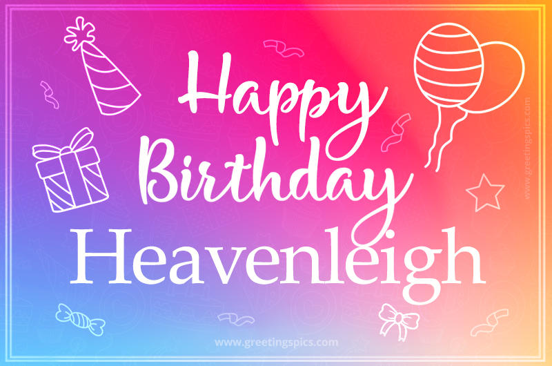 Colorful Happy Birthday Card For Heavenleigh