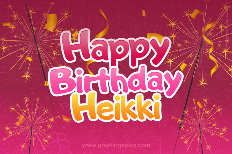 Happy Birthday Heikki Image with sparklers