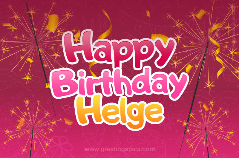 Happy Birthday Helge Image with sparklers