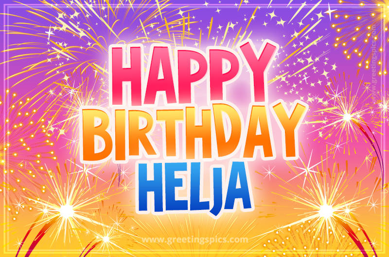 Happy Birthday Helja Picture with fireworks