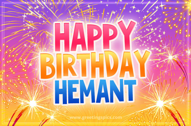 Happy Birthday Hemant Picture with fireworks