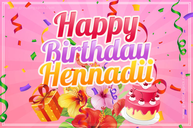 Beautiful Birthday Card for Hennadii with pink background