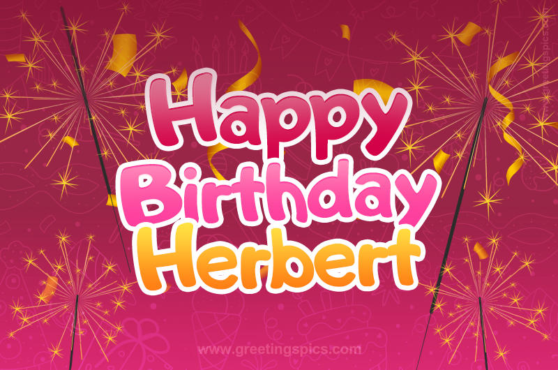 Happy Birthday Herbert Image with sparklers