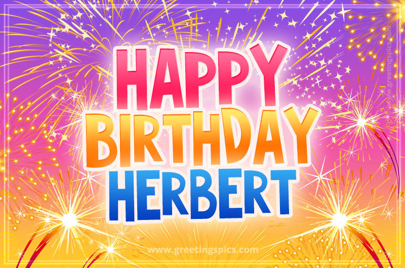 Happy Birthday Herbert Picture with fireworks