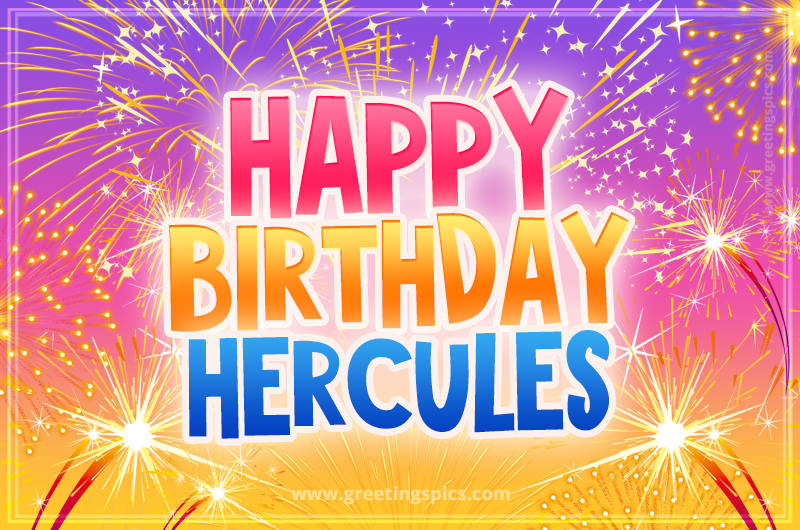 Happy Birthday Hercules Picture with fireworks