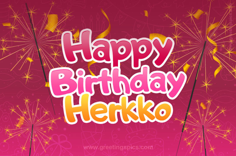 Happy Birthday Herkko Image with sparklers