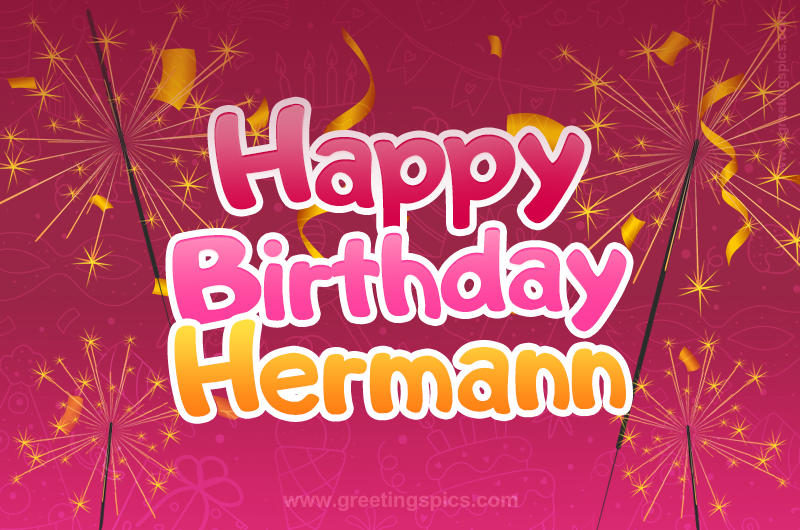 Happy Birthday Hermann Image with sparklers