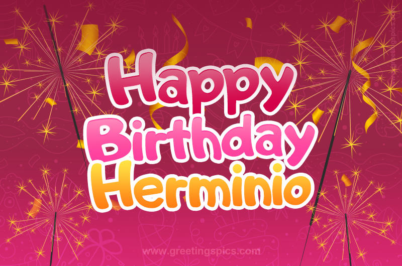 Happy Birthday Herminio Image with sparklers