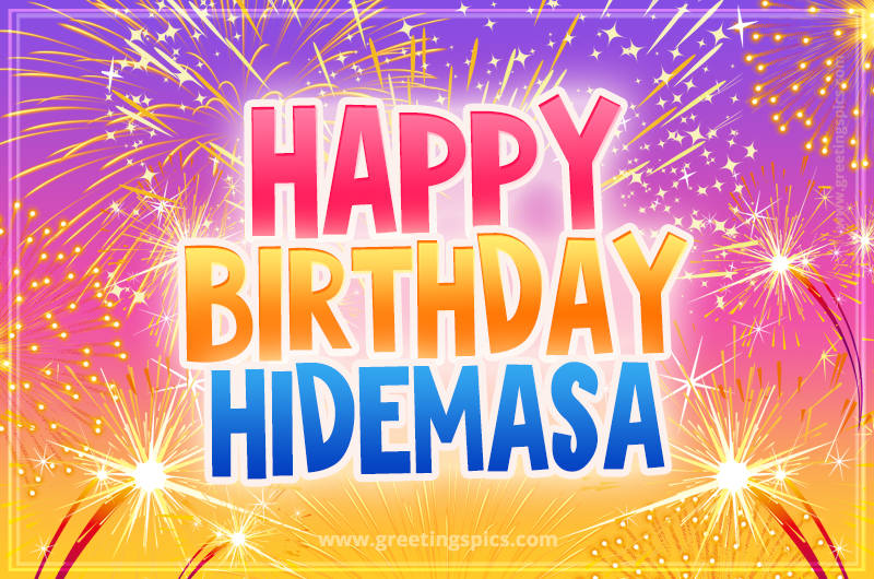 Happy Birthday Hidemasa Picture with fireworks