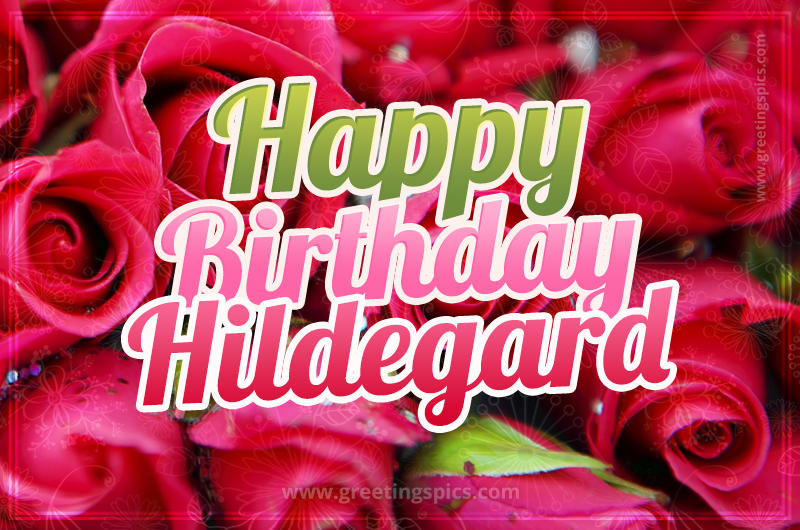 Happy Birthday Hildegard beautiful Image with red roses