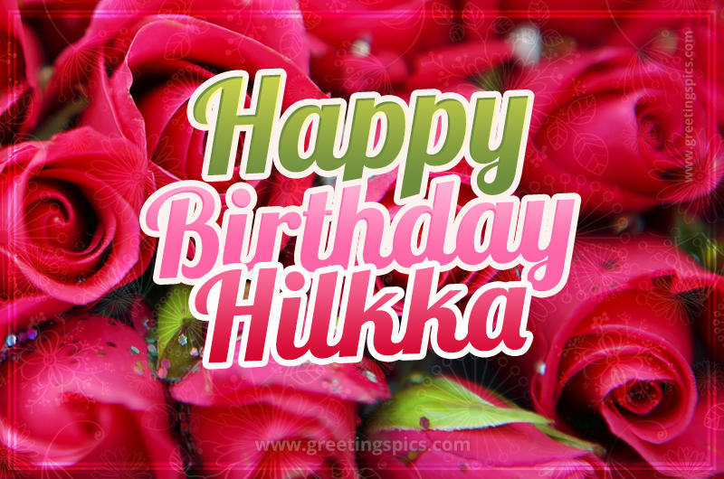 Happy Birthday Hilkka beautiful Image with red roses