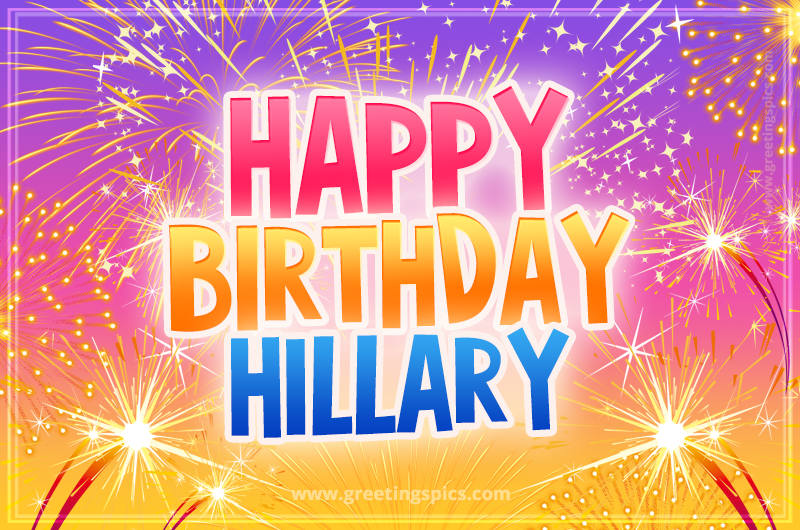 Happy Birthday Hillary Picture with fireworks