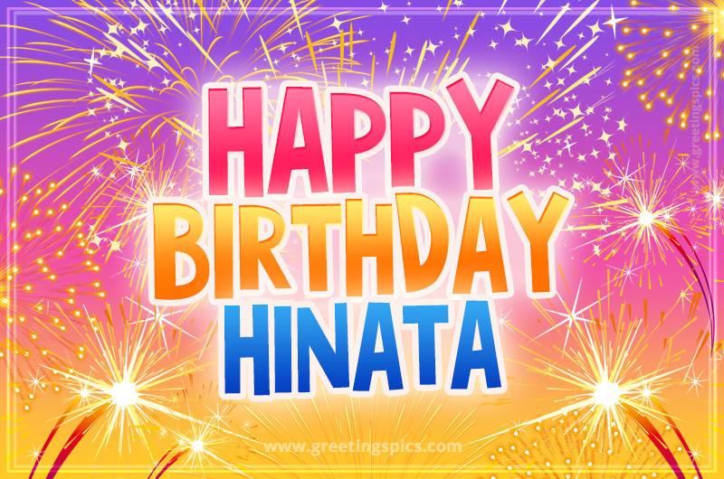 Happy Birthday Hinata Picture with fireworks