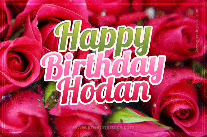 Happy Birthday Hodan beautiful Image with red roses