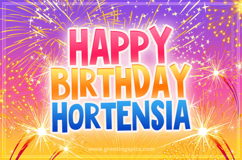 Happy Birthday Hortensia Picture with fireworks