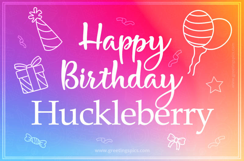 Colorful Happy Birthday Card For Huckleberry