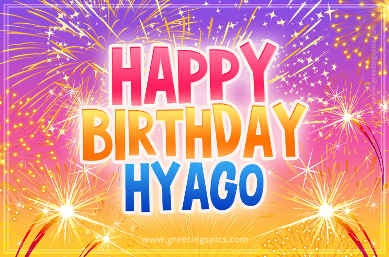 Happy Birthday Hyago Picture with fireworks