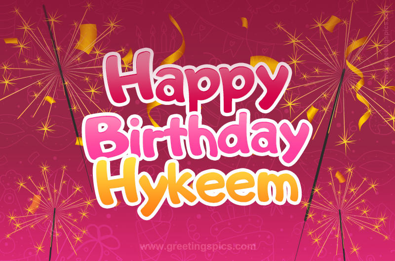 Happy Birthday Hykeem Image with sparklers