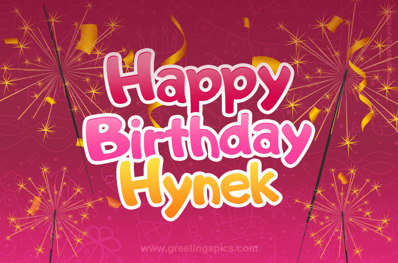 Happy Birthday Hynek Image with sparklers