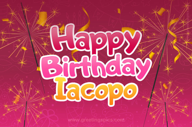 Happy Birthday Iacopo Image with sparklers