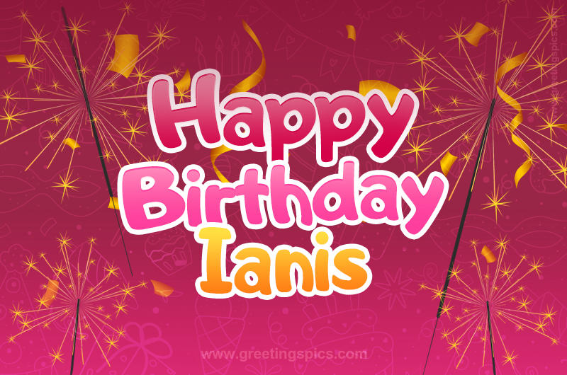 Happy Birthday Ianis Image with sparklers