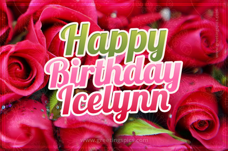 Happy Birthday Icelynn beautiful Image with red roses