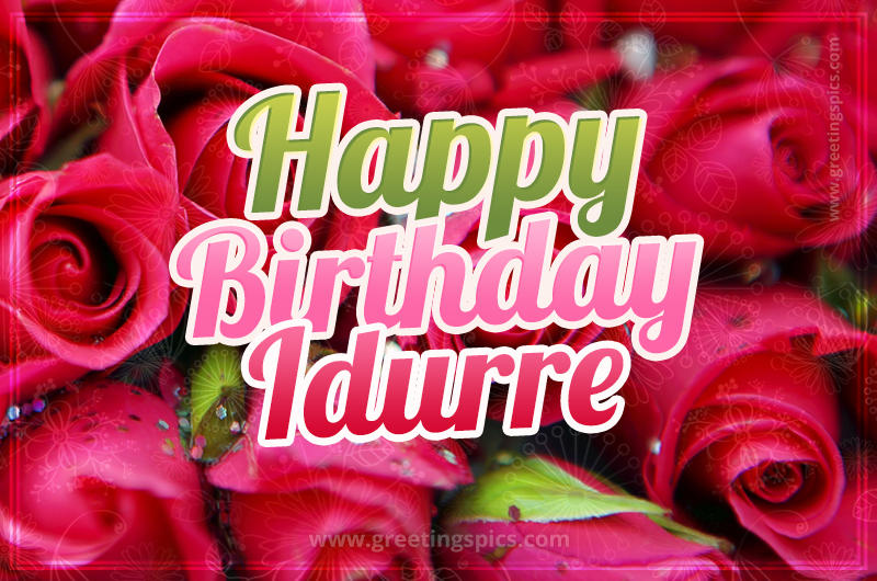 Happy Birthday Idurre beautiful Image with red roses