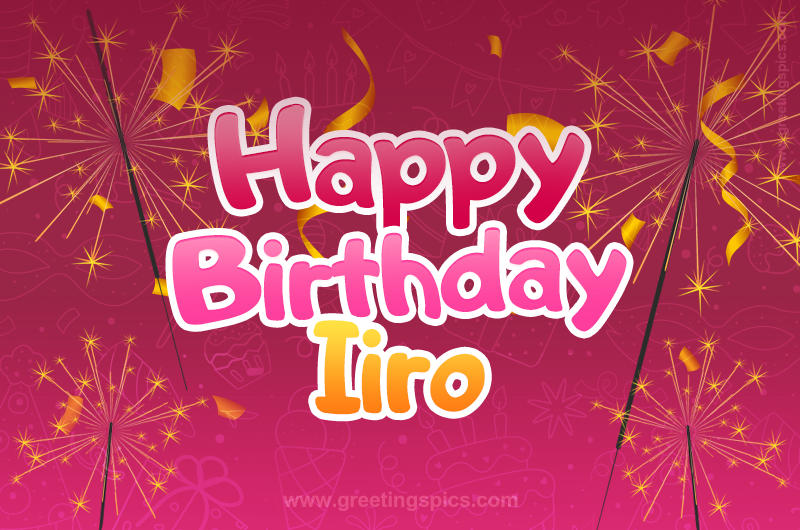 Happy Birthday Iiro Image with sparklers