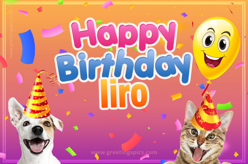 Happy Birthday Iiro Funny Image with cat and dog