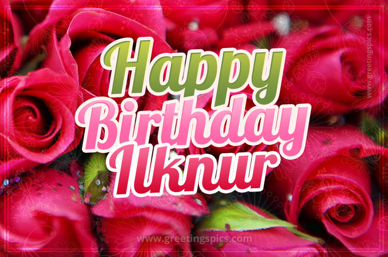 Happy Birthday Ilknur beautiful Image with red roses