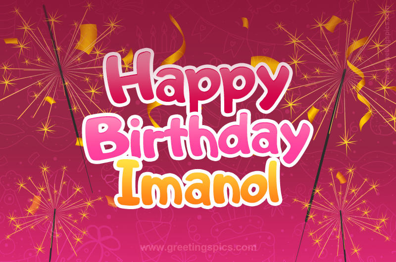 Happy Birthday Imanol Image with sparklers