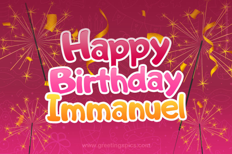 Happy Birthday Immanuel Image with sparklers