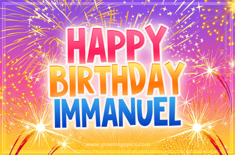 Happy Birthday Immanuel Picture with fireworks