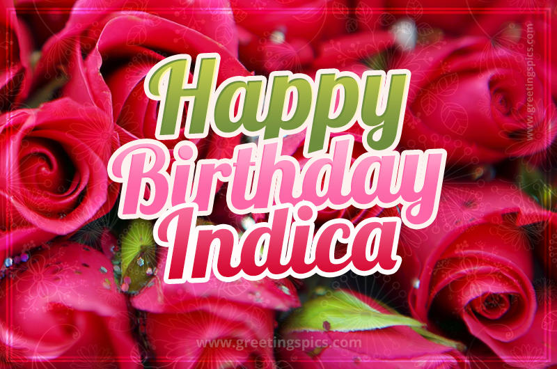 Happy Birthday Indica beautiful Image with red roses