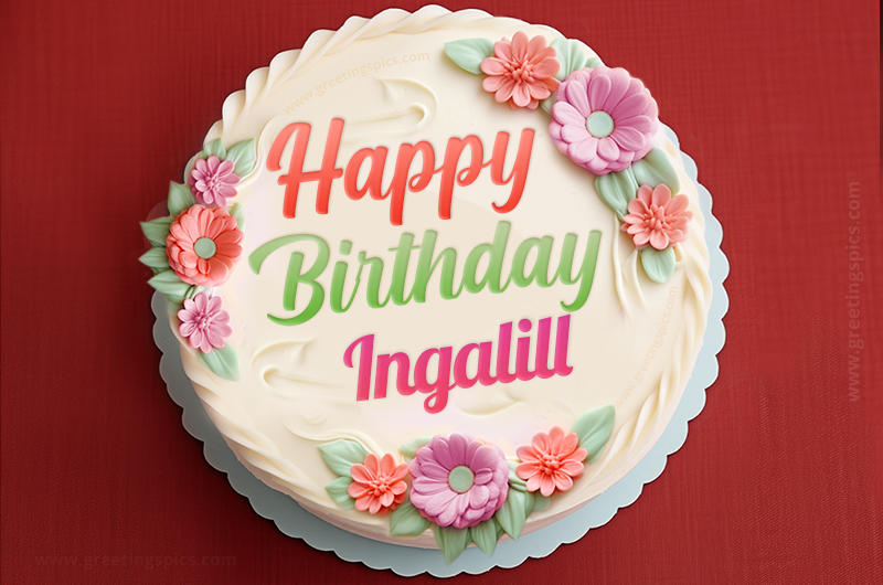 Happy Birthday Ingalill Cake Image With Name