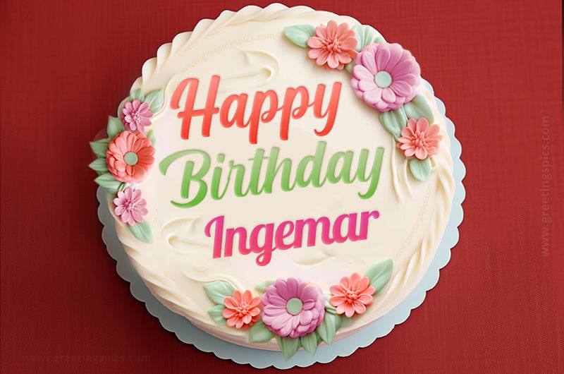 Happy Birthday Ingemar Cake Image With Name