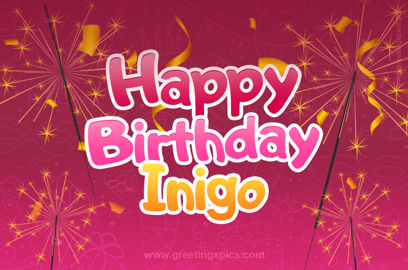 Happy Birthday Inigo Image with sparklers