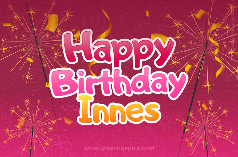 Happy Birthday Innes Image with sparklers