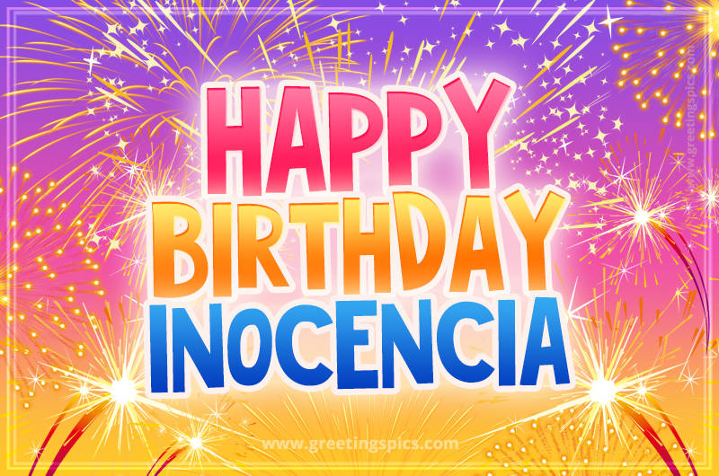 Happy Birthday Inocencia Picture with fireworks