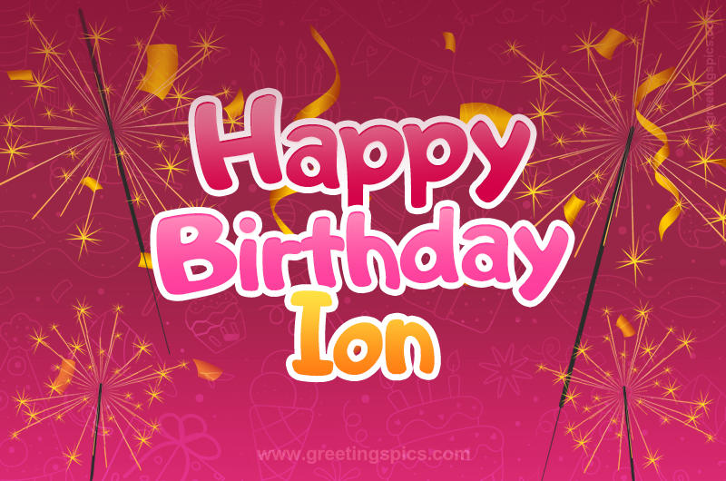 Happy Birthday Ion Image with sparklers