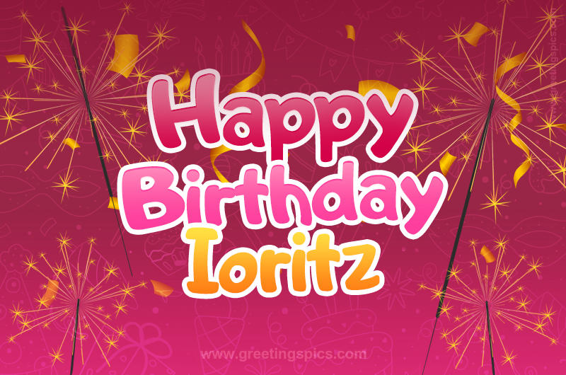 Happy Birthday Ioritz Image with sparklers