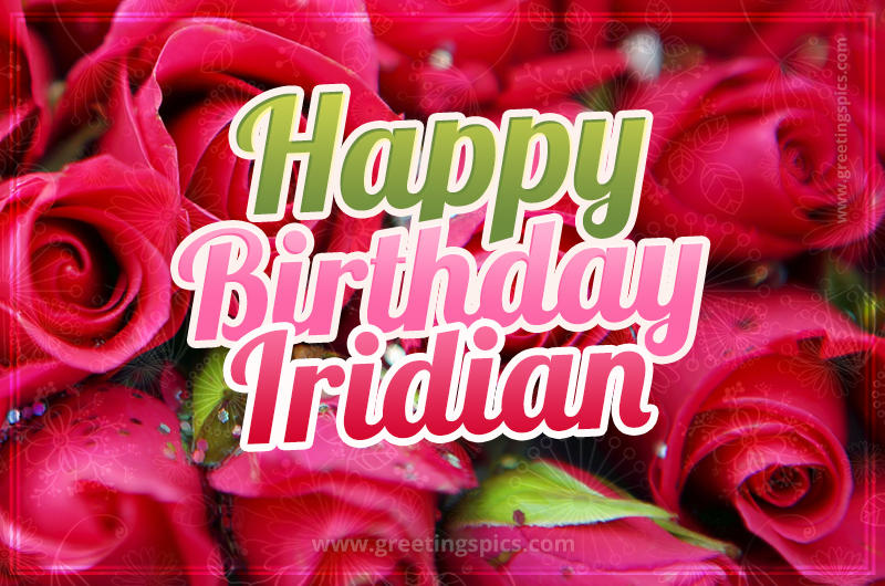 Happy Birthday Iridian beautiful Image with red roses