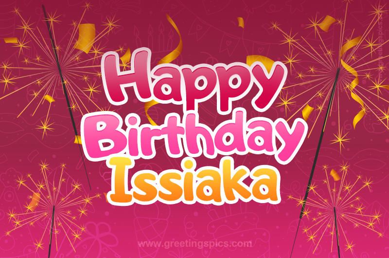 Happy Birthday Issiaka Image with sparklers